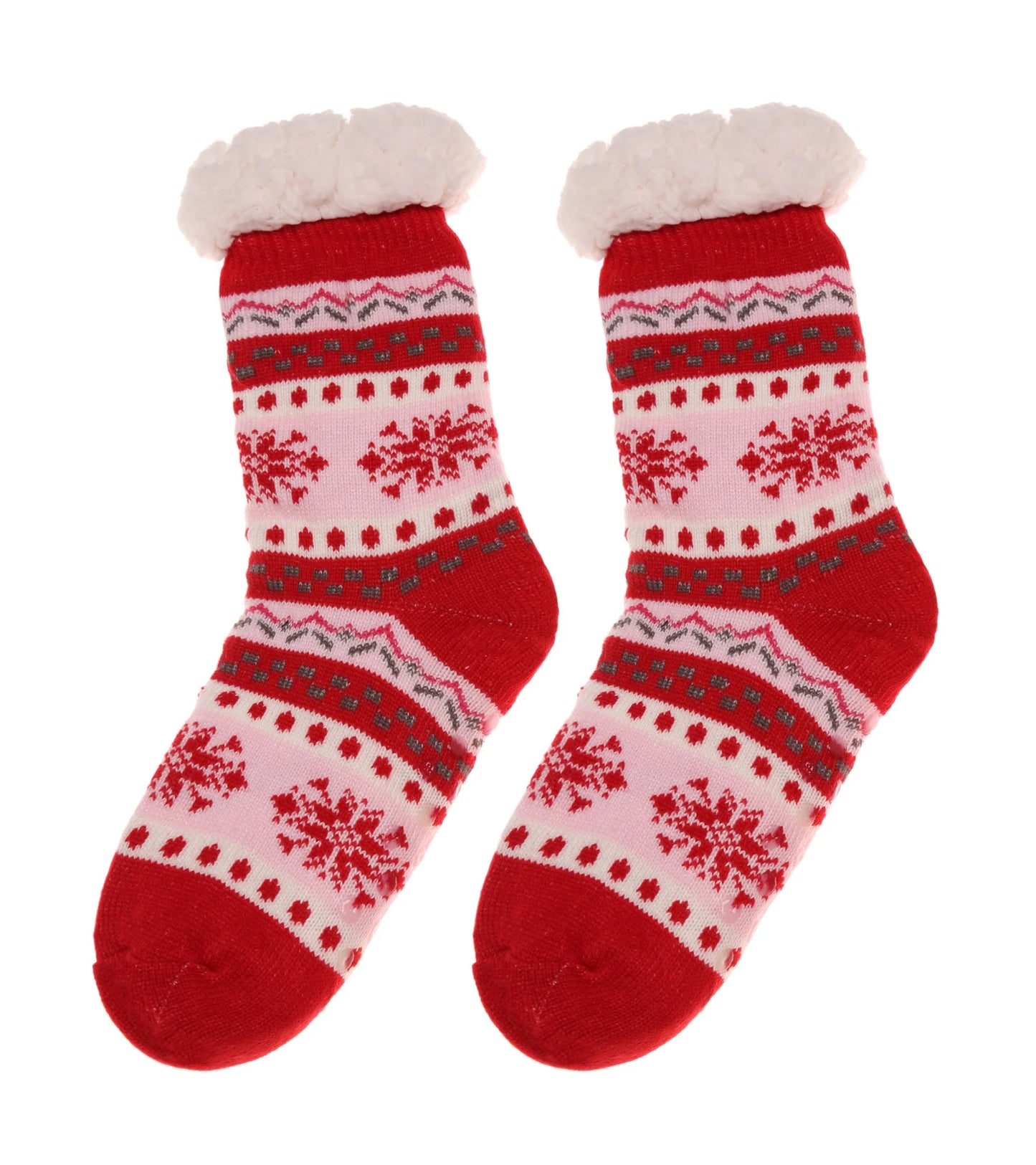 1Pair Women Men Christmas Slipper Socks Fuzzy Thermal Bed Sherpa Slipper Socks Fleece US 5-11 Christmas Socks