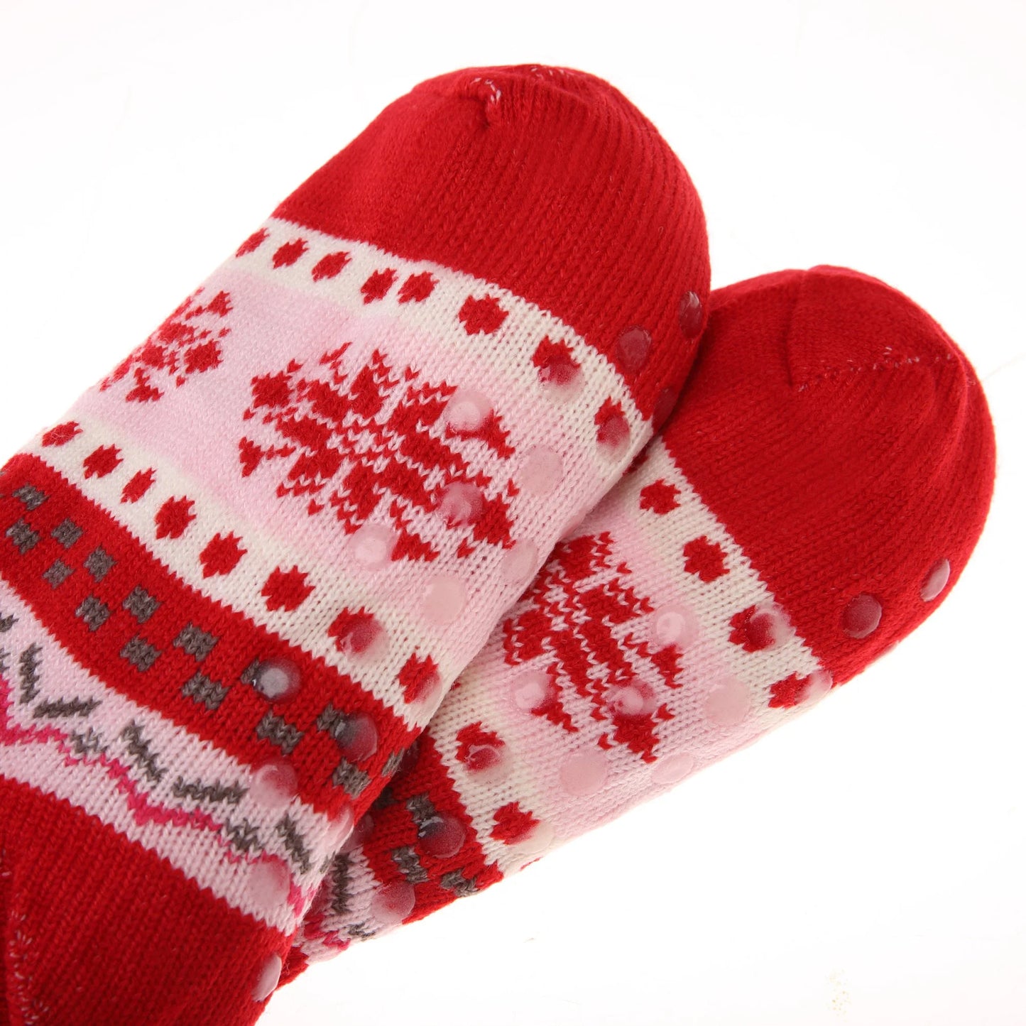 1Pair Women Men Christmas Slipper Socks Fuzzy Thermal Bed Sherpa Slipper Socks Fleece US 5-11 Christmas Socks