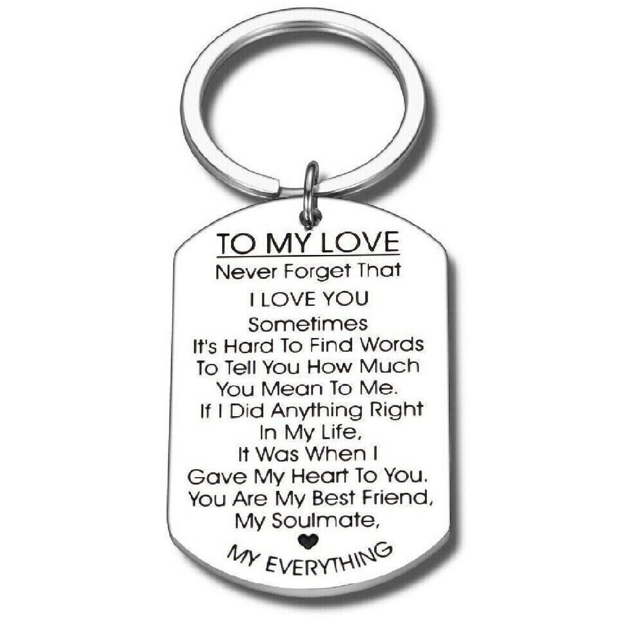 To My Love Keychain Gift for Husband Wife Anniversary Valentines Day Lover Gifts