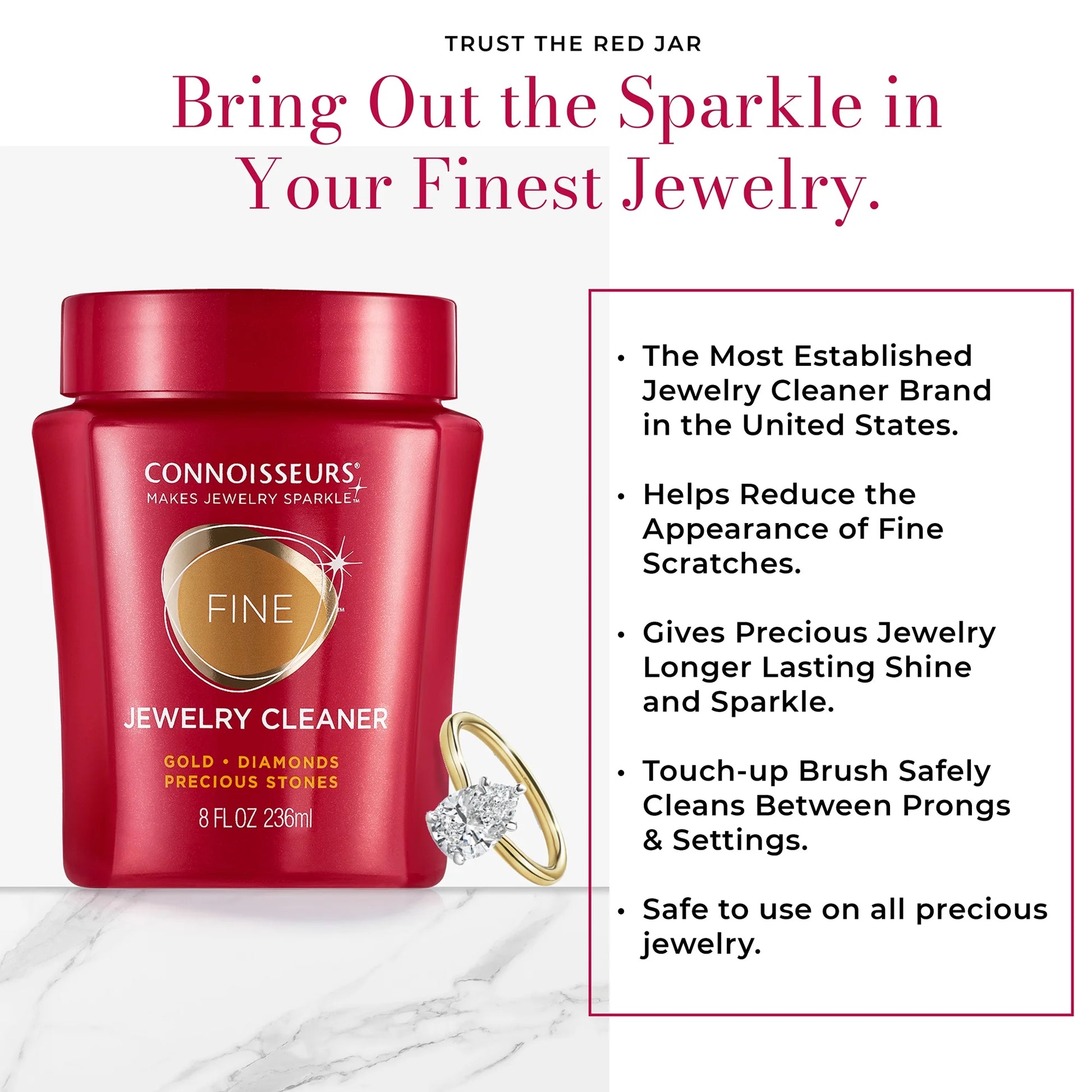 Fine Jewelry Cleaner for Cleaning Gold, Platinum, Diamonds and Precious Gemstones